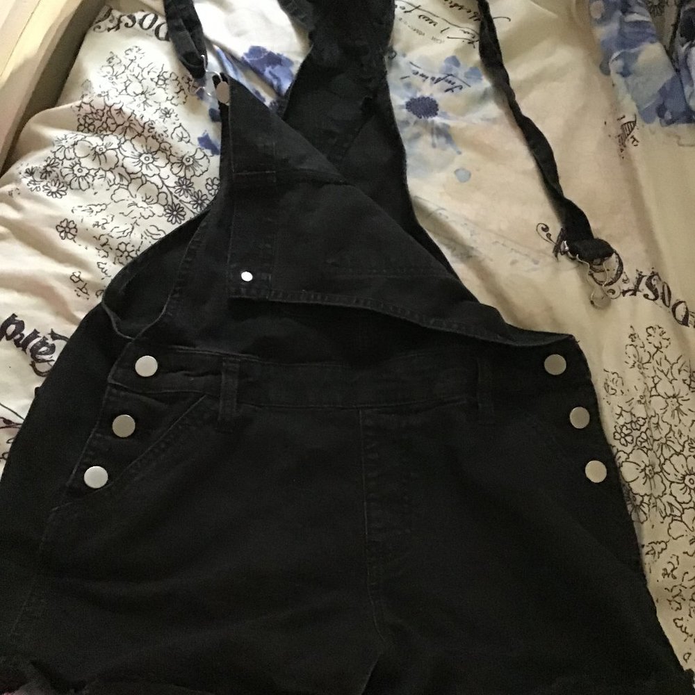Black short overalls